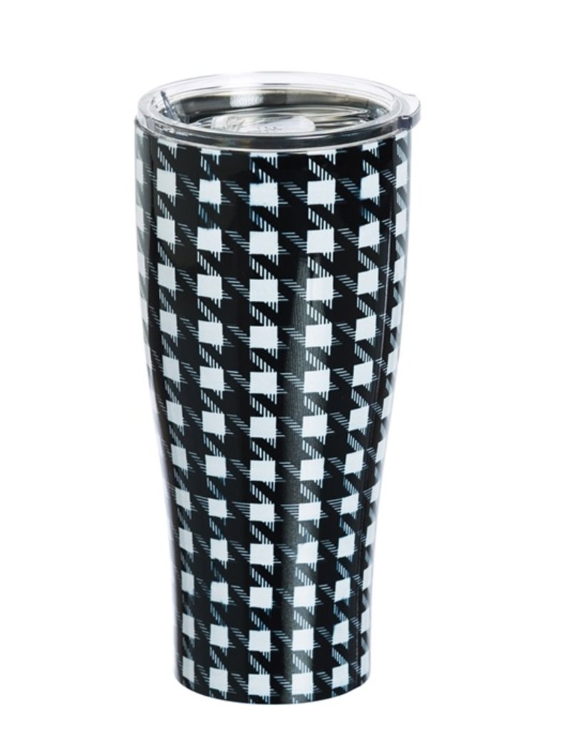 Houndstooth Stainless Steel Beverage Cup 17 oz