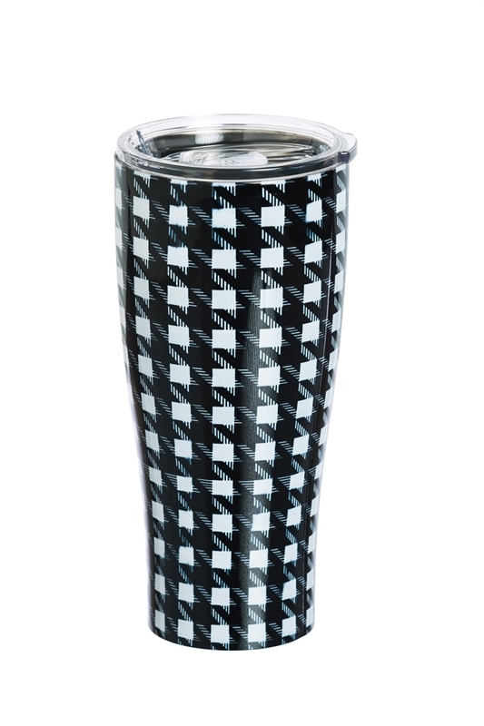 Houndstooth Stainless Steel Beverage Cup 17 oz