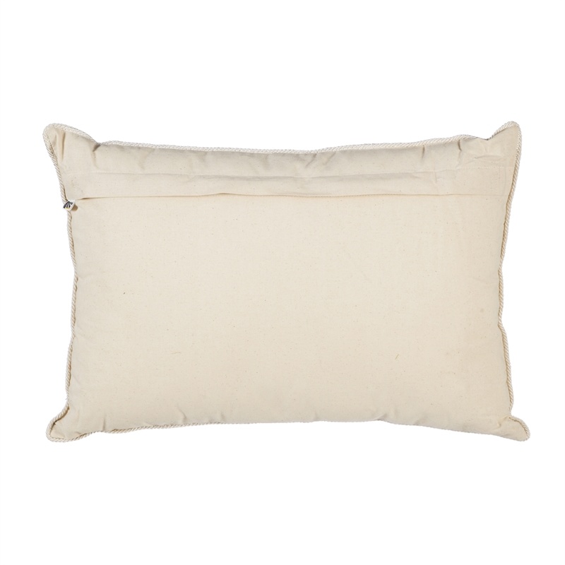 "Enjoy the Journey" White & Blue Stripes Lumbar Pillow