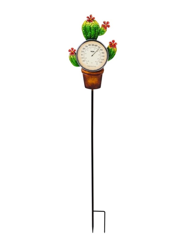 47" Solar Cactus Thermometer w/Stake