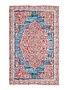 Red with Turquoise Digitally-Printed Indoor/Outdoor Rug, 4'x6'
