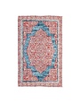 Red with Turquoise Digitally-Printed Indoor/Outdoor Rug, 4'x6'