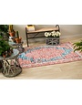 Red with Turquoise Digitally-Printed Indoor/Outdoor Rug, 4'x6'