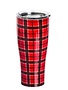 Stainless Steel Beverage Cup, 17 oz., Red Plaid