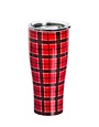 Stainless Steel Beverage Cup, 17 oz., Red Plaid