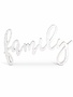 23 Inch White Wooden FAMILY Cursive Wall Hanger 14"H x 23"W x 1.5"D