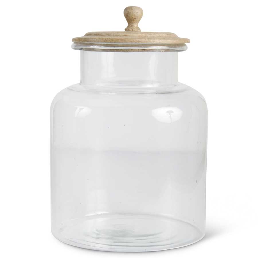 13 Inch Cookie Jar with Wood Lid
