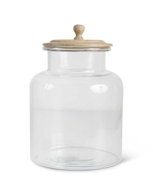 13 Inch Cookie Jar with Wood Lid