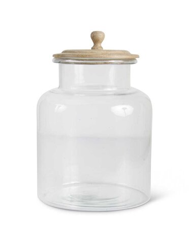 13 Inch Cookie Jar with Wood Lid