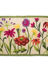 Indoor/Outdoor Hooked Rug, Wildflowers 42"x 24"