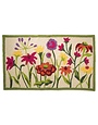 Indoor/Outdoor Hooked Rug, Wildflowers 42"x 24"