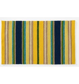 Indoor/Outdoor Hooked Rug, Yellow Striped 42"x24"