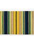 Indoor/Outdoor Hooked Rug, Yellow Striped 42"x24"