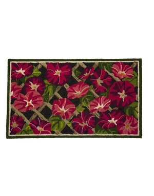 Indoor/Outdoor Hooked Rug, Morning Glory 42"x24"
