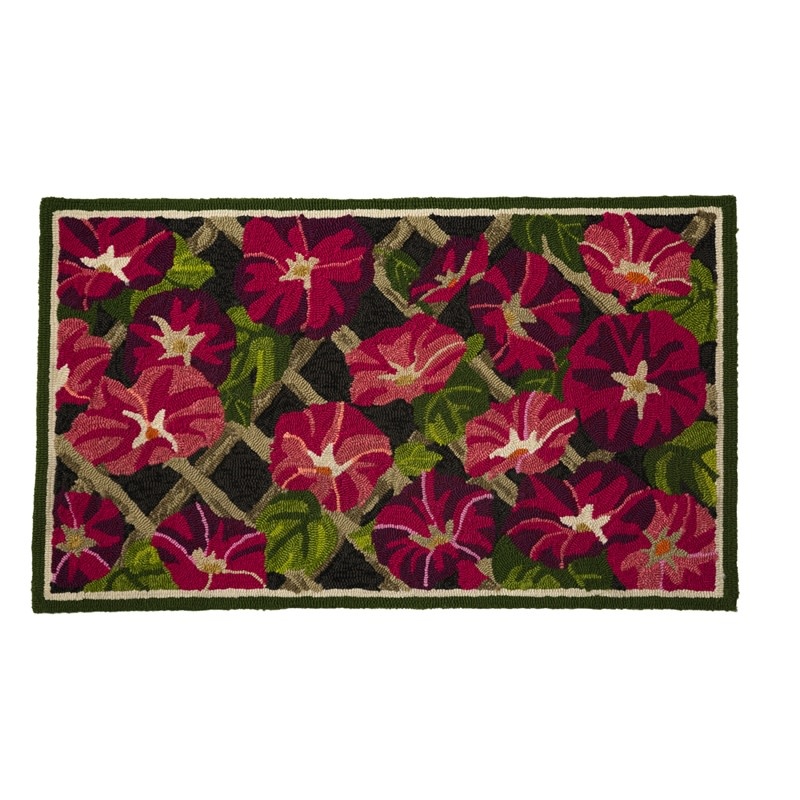 Indoor/Outdoor Hooked Rug, Morning Glory 42"x24"