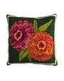 Indoor/Outdoor Hooked Pillow, Zinnia 18"x18"