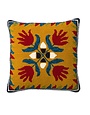 Indoor/Outdoor Hooked Pillow, Ansley Applique 18"x18"