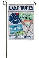 Lake Rules Garden Suede Flag