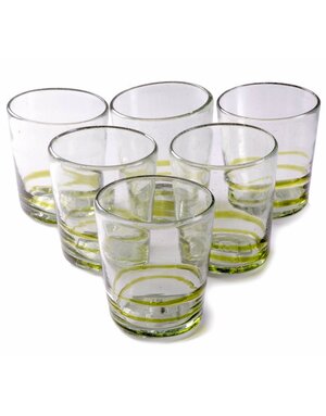 Triple Green Serpentine Glass (Short Tumbler) 12oz