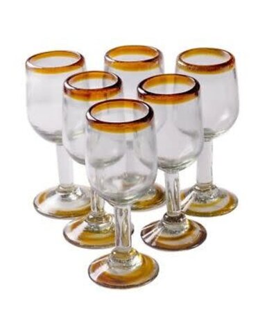 Tulip Wine-Amber Rim 11oz