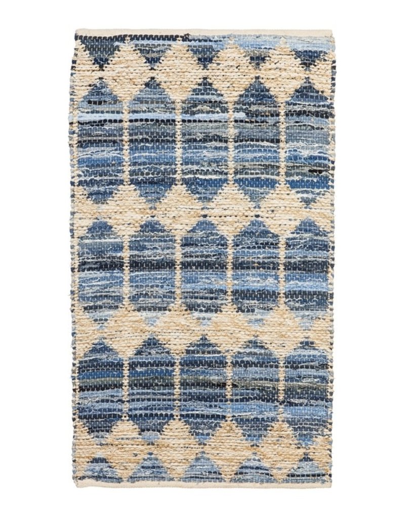 Hand Woven Jute and Cotton and Chindi Rug 3'x5'