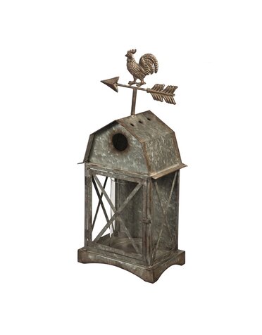 Galvanized Barn Shaped Candle Holder