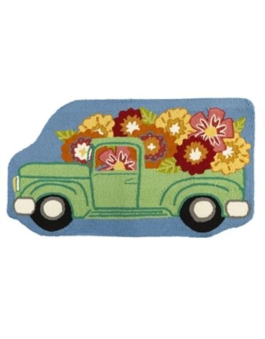 Flower Truck Shaped Hook Rug