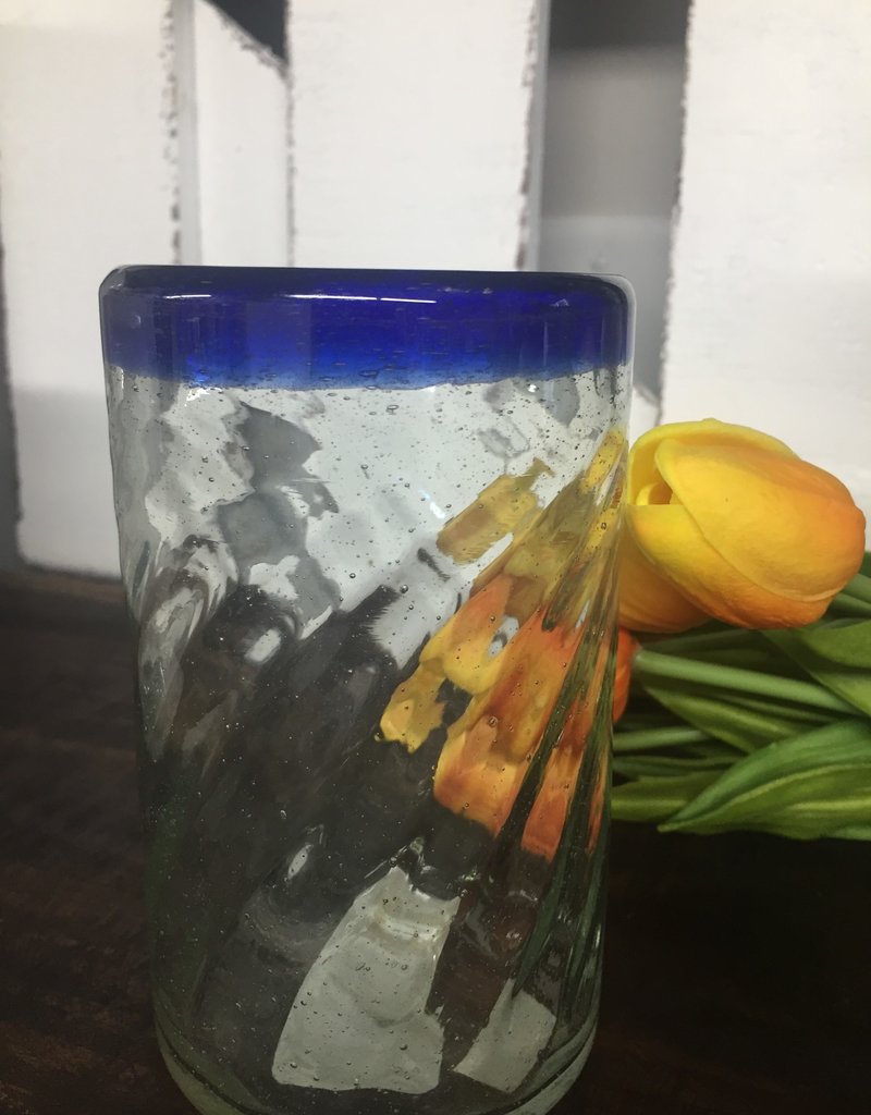 Swirl Tumbler 16oz. (Cobalt Rim Tornado)