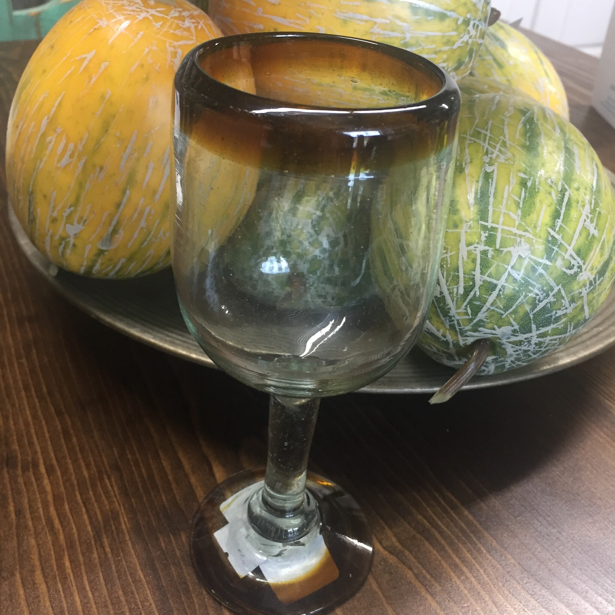 Tulip Wine-Amber Rim 11oz