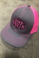 Down South Logo Hat charcoal/neon pink