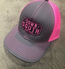 Down South Logo Hat charcoal/neon pink