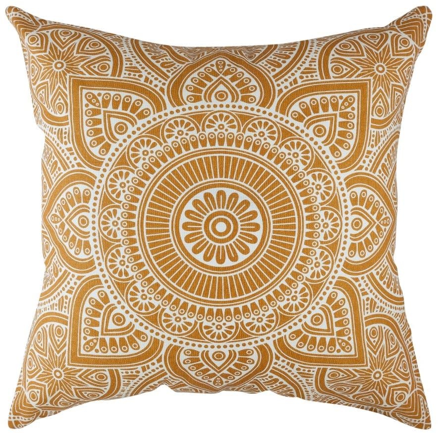 18"x18" Linen Geometric Pillow - Mustard