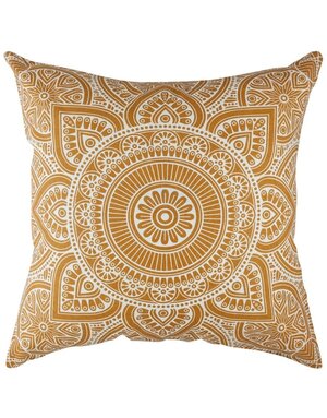 18"x18" Linen Geometric Pillow - Mustard