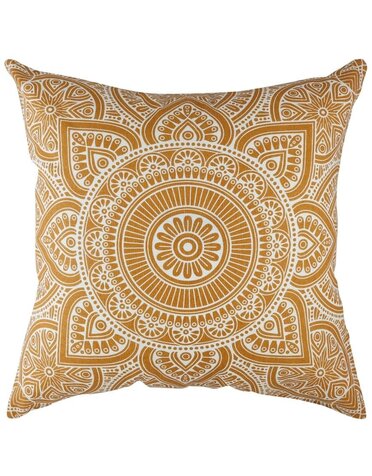 18"x18" Linen Geometric Pillow - Mustard