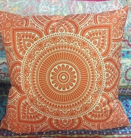 18"x18" Linen Geometric Pillow - Orange