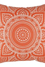 18"x18" Linen Geometric Pillow - Orange