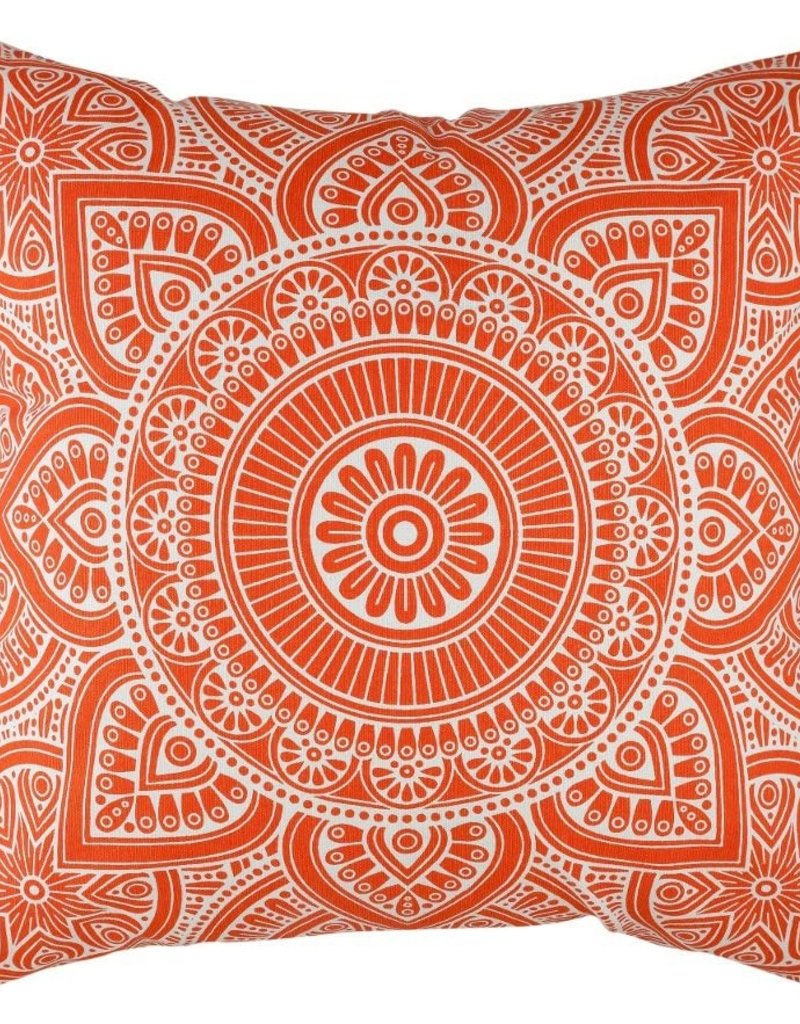 18"x18" Linen Geometric Pillow - Orange