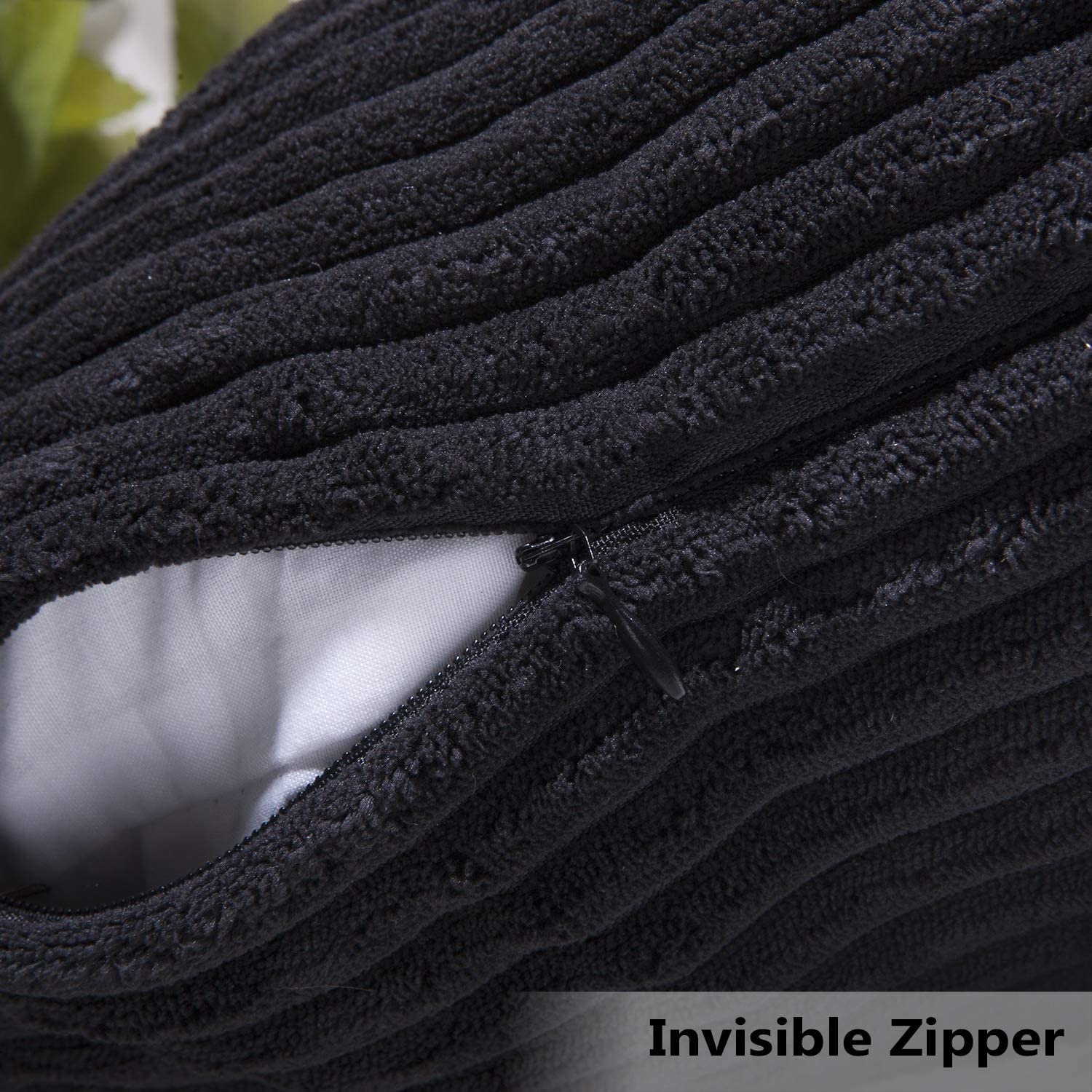 Corduroy Pillow 26" x 26" - Black