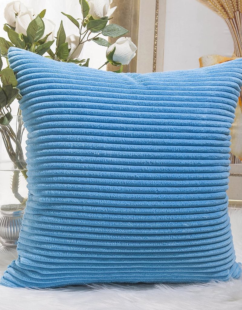 Corduroy Pillow 26" x 26" - Turquoise