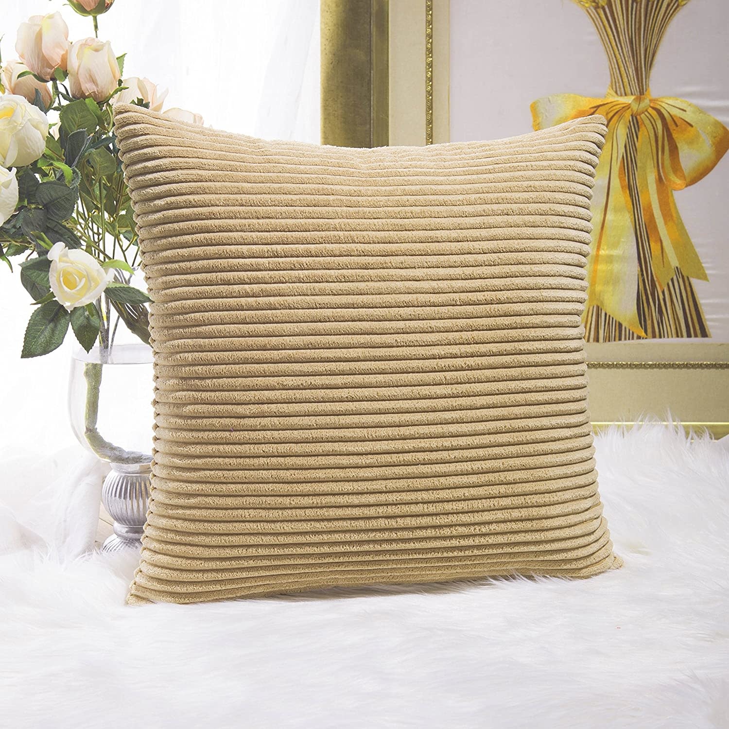 Corduroy Pillow 26" x 26" - Taupe