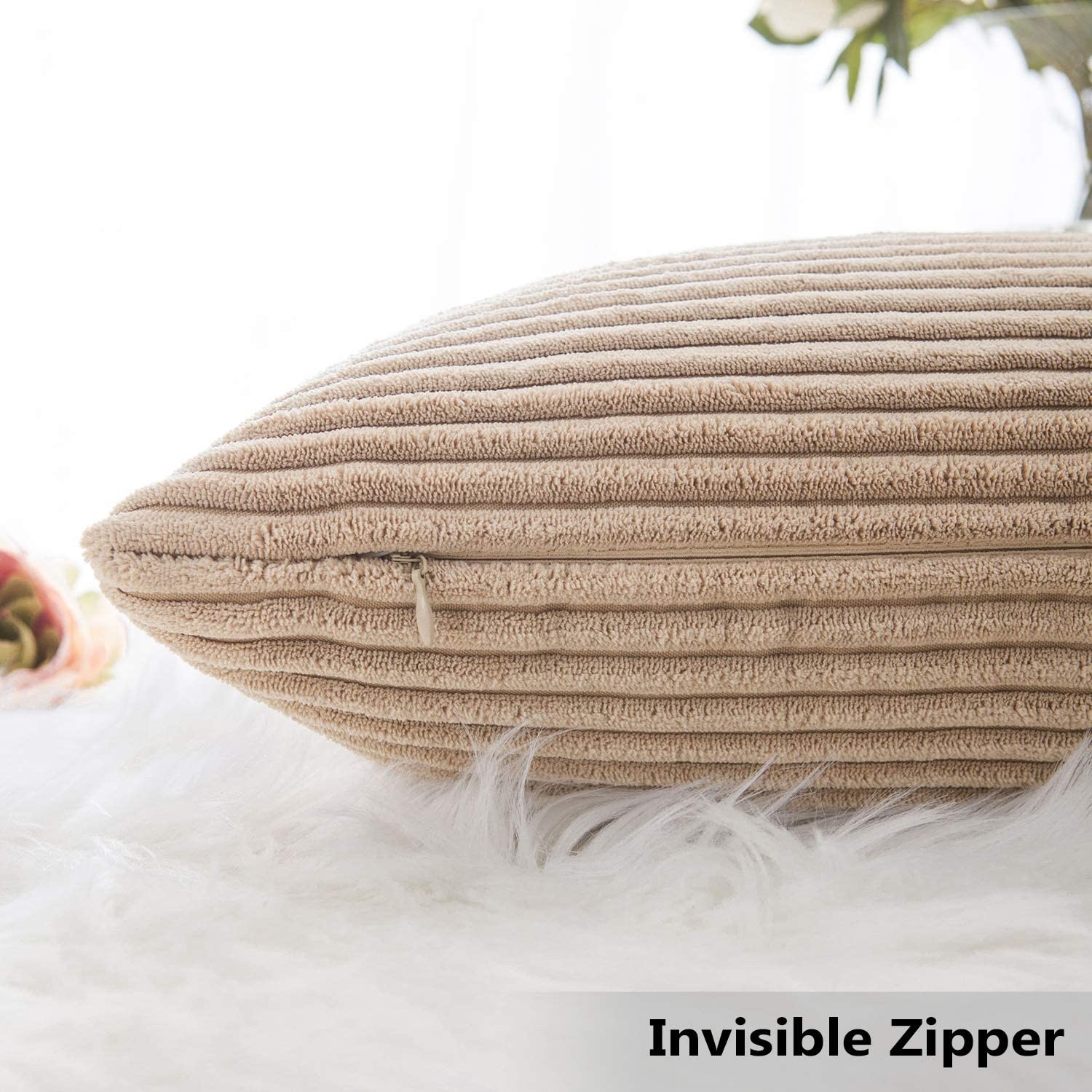 Corduroy Pillow 26" x 26" - Taupe