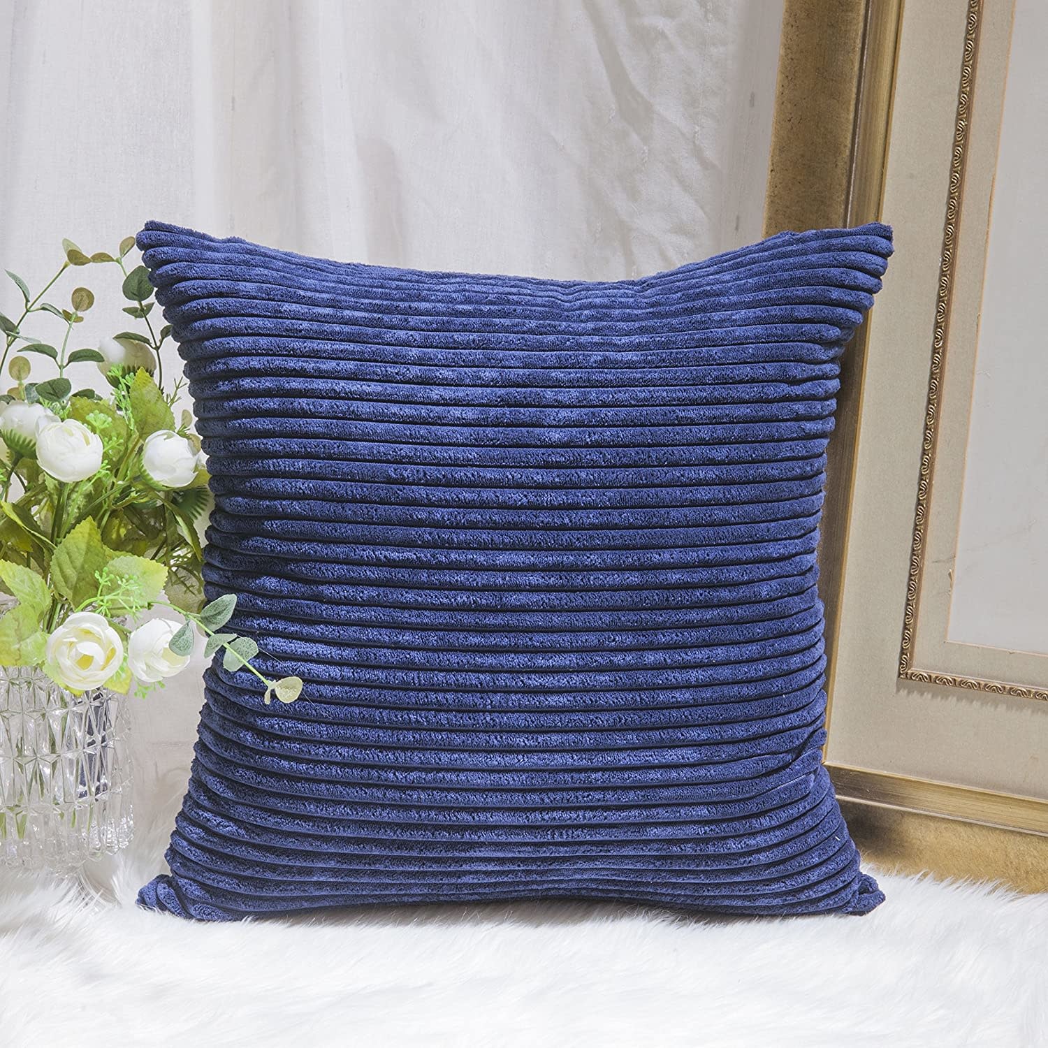 Corduroy Pillow 26" x 26" - Navy