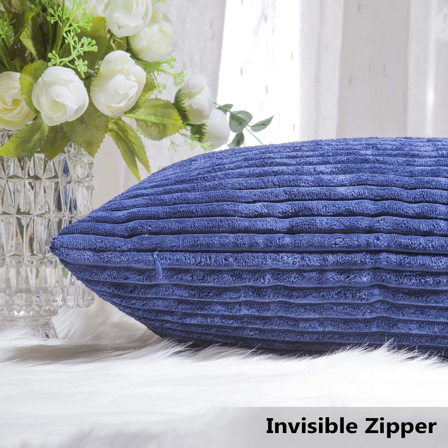Corduroy Pillow 26" x 26" - Navy
