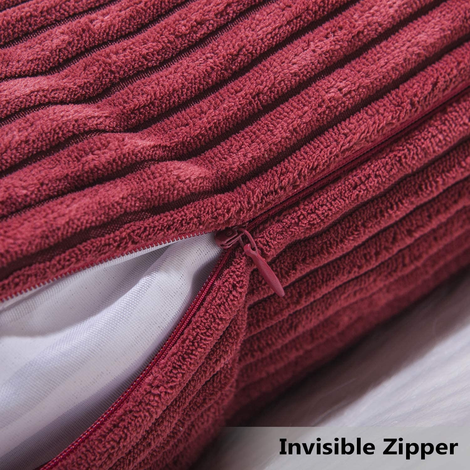 Corduroy Pillow 26" x 26" - Dark Red