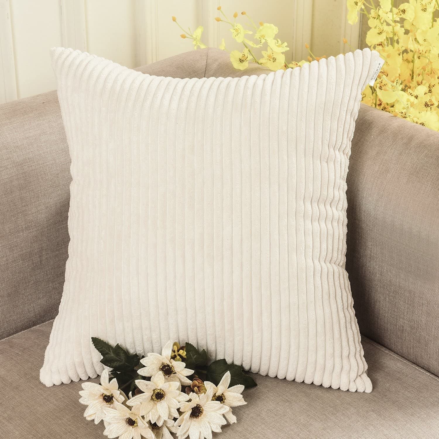 Corduroy Pillow 26" x 26" - Cream Cheese