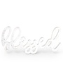 26' White Wooden "Blessed" Cursive Wall Hanger