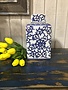 Blue and White Porcelain Canister w/Lids LG