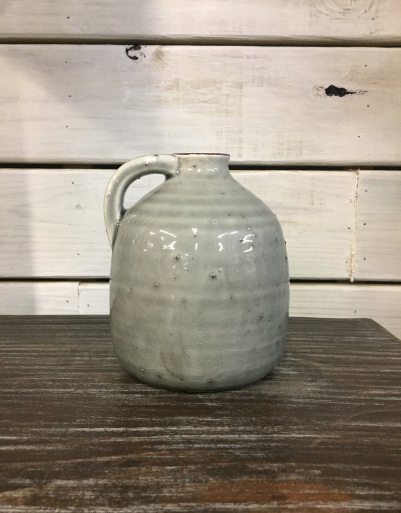 Ceramic Gray Jug With Handle 5.75"