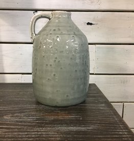 Ceramic Gray Jug With Handle 9.5"