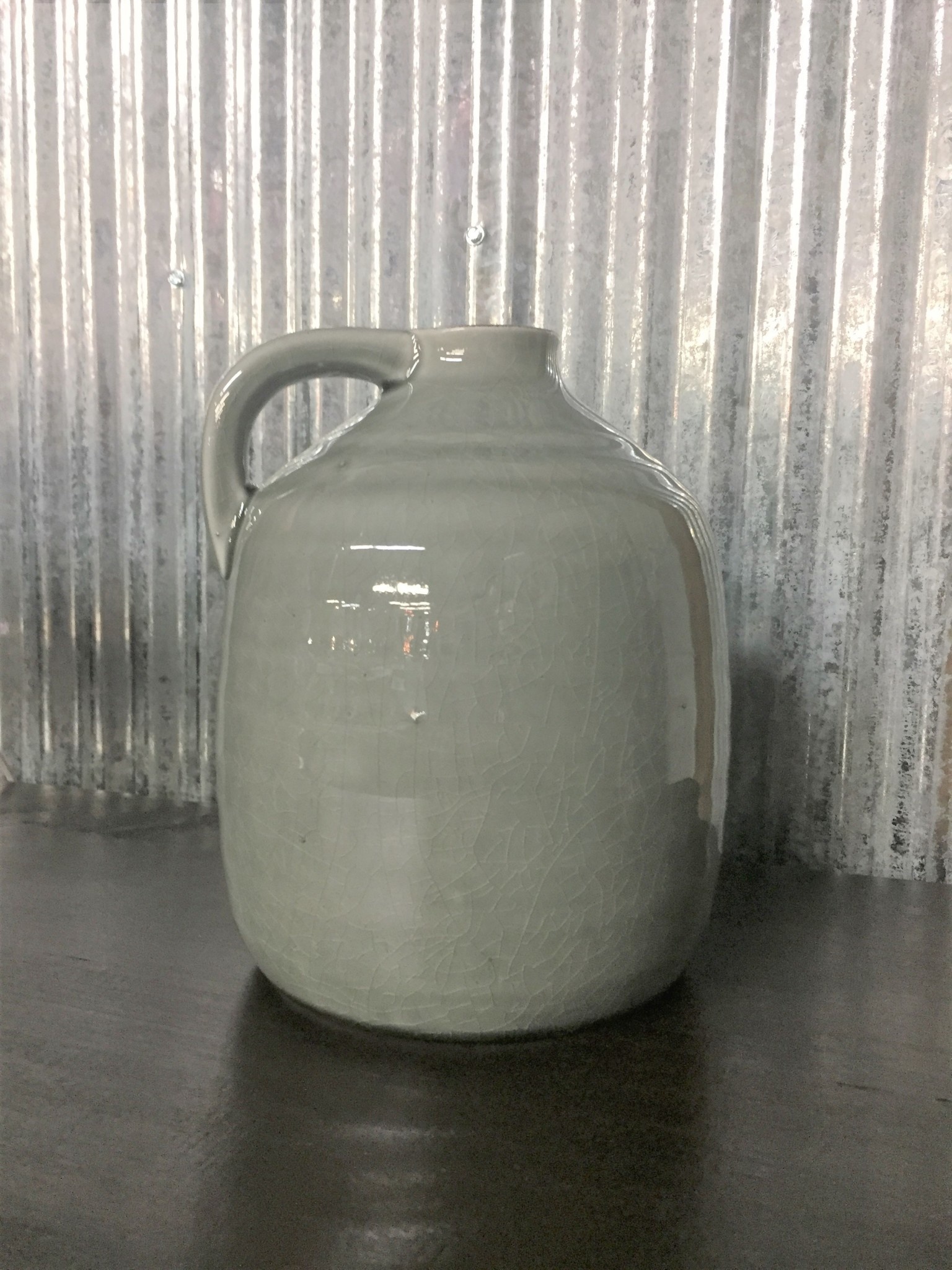 Ceramic Gray Jug With Handle